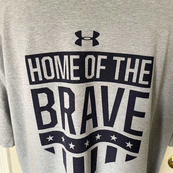 Under Armour Heat Gear Gray “Home of the Brave” Men’s Large Short Sleeve Tee - Picture 5 of 11